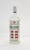Vintage bottle of Booth's finest dry gin, with royal warrant by appointment to Her Majesty the
