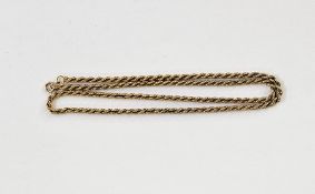 9ct gold ropetwist chain, 17g approx.