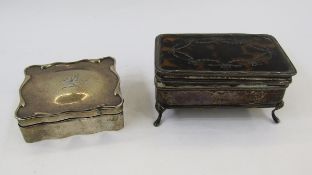 Edward VII silver and tortoiseshell table jewellery box, Birmingham 1909, Synyer & Beddoes, of