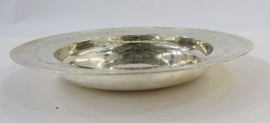 Silver presentation bowl, London 1977, Mappin & Webb Ltd, of circular plain form with reeded edge,