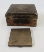 Victorian silver cigarette box, London 1897, maker JHW, of square plain form, the lid engraved