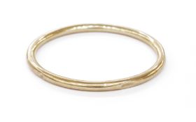 9ct gold hollow bangle of plain circular form, approx. 10.5g
