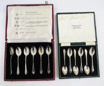 Set of six silver teaspoons dated 1965 from six different assay offices, London, Edinburgh,