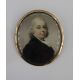 Georgian portrait miniature of a gentleman in a black coat and ivory cravat, oval on ivory, in - Image 1 of 2