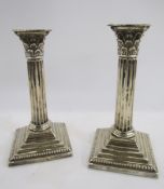 Pair of Victorian / Edward VII silver candlesticks, Sheffield 1901, Henry Hobson & Sons, of