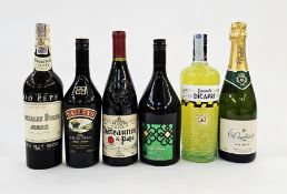 Gonzalez Byass Jerez Tio Pepe, together with a bottle of Baileys Irish Cream, a bottle of Marks &