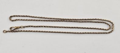 Antique 9ct gold belcher-link chain with bolt ring clasp, 16g, length 79cm approx Condition Report