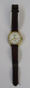Gentleman's gilt metal Tissot Le Locle automatic strap watch, the dial with gilt Roman numerals