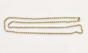 9ct gold ropetwist chain, approx 4.3g, 62cm long approx. Condition Report Some wear to one section