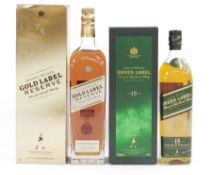 Johnnie Walker green label blended malt Scotch whisky, 15 year old, 43% vol, 70cl, in original