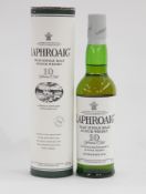 Laphroaig 10 year old Islay single malt scotch whisky 40% vol 35cl, housed in original box