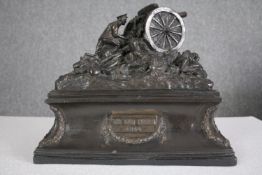 Vincent Gattai (active 1915). Titled on the plinth, 'The Last Gunner'. A lone artilleryman is