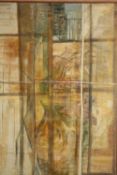 Thelma Hulbert (1913–1995). Oil on board. Abstract. Titled 'Sun Blinds 1957'. Framed. H.116 W.79cm.