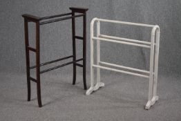 Two 19th century towel rails. H.86cm. (largest)