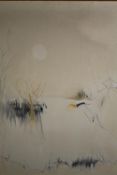 Acrylic on canvas. A winter landscape. Signed indistinctly lower left. Framed. H.99 W.83cm.