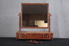 Toilet mirror, late Georgian mahogany. In need of some restoration. H.70 W.69 D.25cm.