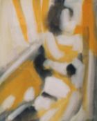 Larry Bigelow (b.1925). Abstract female form, gouache on paper. Framed. H.45 W.55cm.
