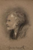 A portrait study of man. Pencil on paper. Signed indistinctly by the artist with the sitters name