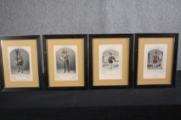Shakespeare characters including Richard III. 1880s hand colour lithographs. Framed and glazed. H.40