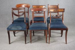 Six 19th century mahogany dining chairs to include a Regency pair.