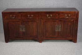 Sideboard, Chinese teak. H.82 W.185cm.