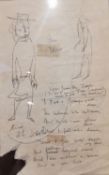 Attributed to Stevie Smith, (1902-1971), three framed and glazed pen illustrations of figures and
