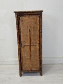 Narrow cabinet, late 19th century bamboo. H.96 W.36 D.36cm.
