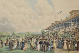 Raymond-Joseph de Fournier-Sarloveze. (French, born 1836). Les Courses d'Auteuil. Coloured