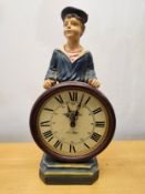 A contemporary moulded clockman type figure. H.46cm.