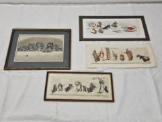 A collection of signed early 20th century prints, three by Boris O'Klein, French, (1893 - 1985),