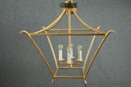 Candelabra style ceiling light. Newport Home Interiors Aria. Brass. H.70cm.