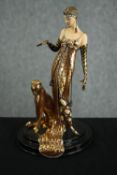 Erte. Franklin mint. Porcelain figurine. Ocelot. H.23cm.
