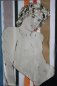 Mixed media collage on wood. Adonis. Unsigned. H.69 W.60cm.