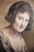 Oil on board. Portrait of a lady. Circa 1900. Framed. H.48 W.44cm.