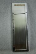 A contemporary full height dressing mirror in mirror glazed frame. H.150 W.46cm.