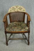 Armchair, mid century oak. H.85cm.