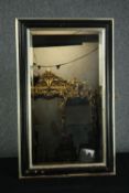 Wall mirror, moulded painted frame with bevelled plate. H.87 W.53cm.
