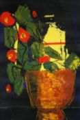 Oil on board. Still life, flowers. Signed 'Gomez' and dated 1975. With a dedication from the