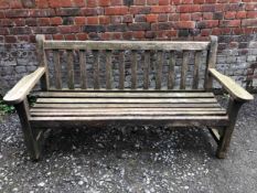 Garden bench, vintage weathered teak. H.85 W.162 D.70cm.