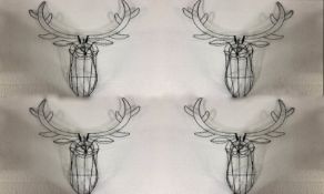Four wall mounted reindeer heads made from wire. L.65cm. (each)