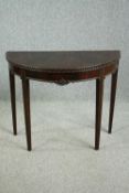 Tea table, Georgian style mahogany with foldover action. H.71 Dia.90cm.