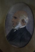 A Victorian watercolour profile portrait. Dated 1883 with the name of sitter or artist written on