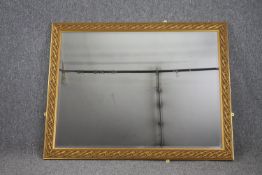 Wall mirror, contemporary gilt framed with bevelled plate. H.107 W.137cm. Proceeds from this lot