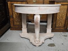 Washstand, Victorian, later painted with marble top. H.71 W.91 D.46cm. (Back panel missing as seen).