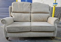 A contemporary Victorian style sofa. H.120 W.150 D.100cm.