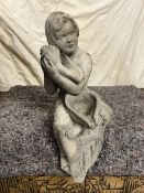 A reconstituted stone fountainhead figure. H.54 D44.cm.