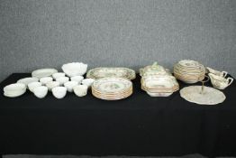 A Coalport cabbage design tea service and a 19th century Copeland Spode Eden part dinner service.