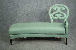 Chaise longue, contemporary design by Patrizia Garganti in leather upholstery. H.103 W.150 D.58cm.