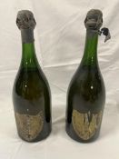 Two bottles of 1961 Dom Perignon champagne.