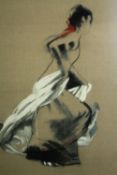 Silkscreen print, The White Veil, Robert Heindel with gallery label to the reverse. H.87 W.92cm.
